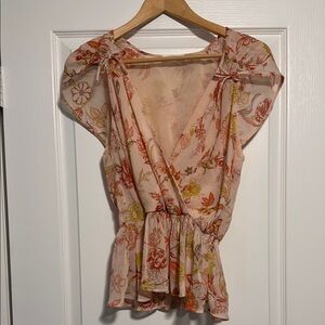 Mango Floral Print Women's Top